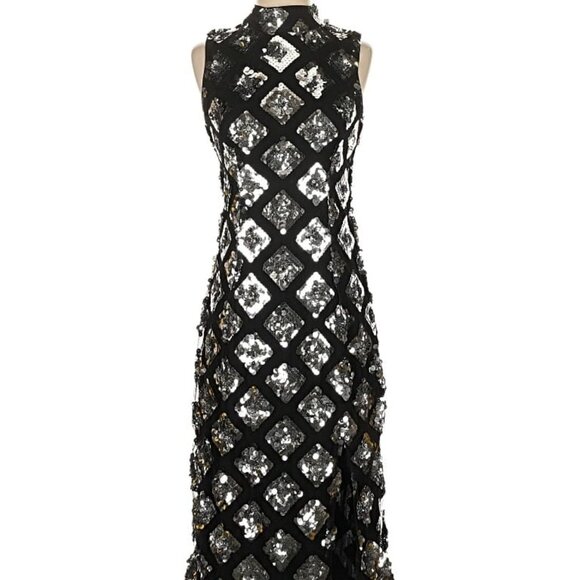 French Connection Dresses & Skirts - NWT French Connection black dress with silver diamond sequins, size 4